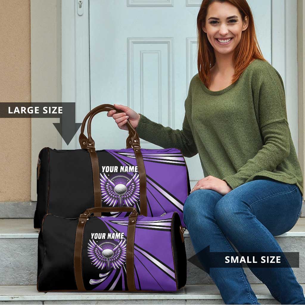 Personalized Purple Winged Golf Ball Travel Bag Bold Golf Graphic Design - Wonder Print Shop