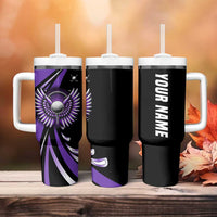 Personalized Purple Winged Golf Ball Tumbler With Handle Bold Golf Graphic Design - Wonder Print Shop