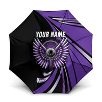 Personalized Purple Winged Golf Ball Umbrella Bold Golf Graphic Design - Wonder Print Shop