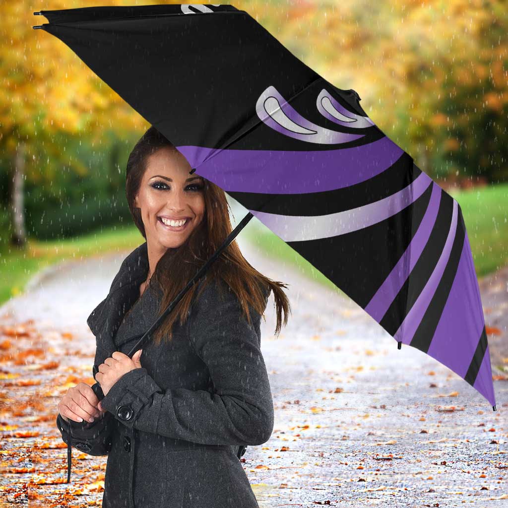 Personalized Purple Winged Golf Ball Umbrella Bold Golf Graphic Design - Wonder Print Shop