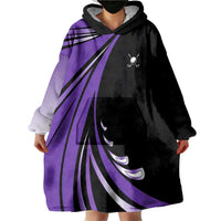 Personalized Purple Winged Golf Ball Wearable Blanket Hoodie Bold Golf Graphic Design - Wonder Print Shop