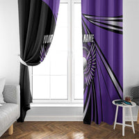 Personalized Purple Winged Golf Ball Window Curtain Bold Golf Graphic Design - Wonder Print Shop