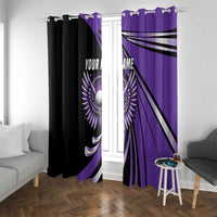 Personalized Purple Winged Golf Ball Window Curtain Bold Golf Graphic Design - Wonder Print Shop