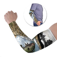 Personalized Largemouth Bass Fishing Arm Sleeves with Camo Reeds - Outdoor Angler Design - Wonder Print Shop