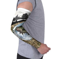 Personalized Largemouth Bass Fishing Arm Sleeves with Camo Reeds - Outdoor Angler Design - Wonder Print Shop