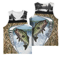 Personalized Largemouth Bass Fishing Basketball Jersey with Camo Reeds - Outdoor Angler Design - Wonder Print Shop