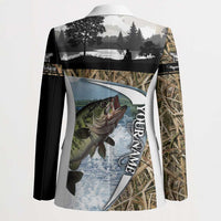 Personalized Largemouth Bass Fishing Blazer with Camo Reeds - Outdoor Angler Design - Wonder Print Shop
