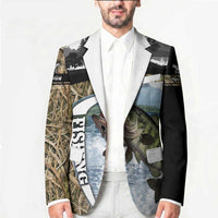 Personalized Largemouth Bass Fishing Blazer with Camo Reeds - Outdoor Angler Design - Wonder Print Shop