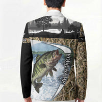 Personalized Largemouth Bass Fishing Blazer with Camo Reeds - Outdoor Angler Design - Wonder Print Shop