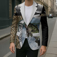 Personalized Largemouth Bass Fishing Blazer with Camo Reeds - Outdoor Angler Design - Wonder Print Shop