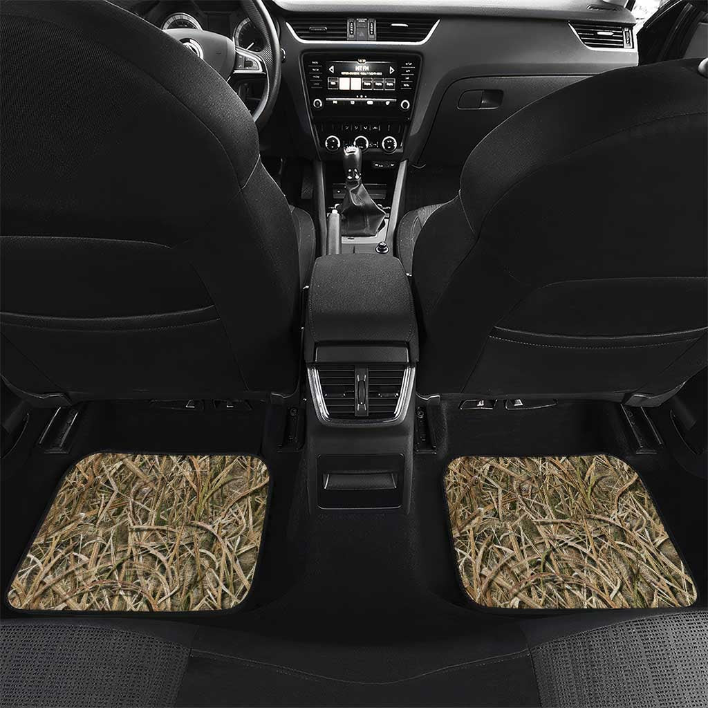 Personalized Largemouth Bass Fishing Car Mats with Camo Reeds - Outdoor Angler Design - Wonder Print Shop