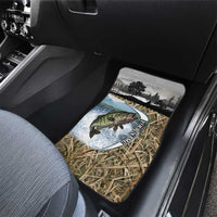 Personalized Largemouth Bass Fishing Car Mats with Camo Reeds - Outdoor Angler Design - Wonder Print Shop