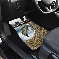 Personalized Largemouth Bass Fishing Car Mats with Camo Reeds - Outdoor Angler Design - Wonder Print Shop