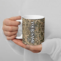 Personalized Largemouth Bass Fishing Ceramic Mug with Camo Reeds - Outdoor Angler Design - Wonder Print Shop