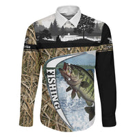 Personalized Largemouth Bass Fishing Family Matching Summer Maxi Dress and Hawaiian Shirt with Camo Reeds - Outdoor Angler Design - Wonder Print Shop