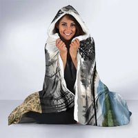 Personalized Largemouth Bass Fishing Hooded Blanket with Camo Reeds - Outdoor Angler Design - Wonder Print Shop