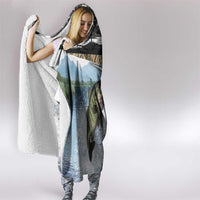 Personalized Largemouth Bass Fishing Hooded Blanket with Camo Reeds - Outdoor Angler Design - Wonder Print Shop