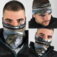 Personalized Largemouth Bass Fishing Neck Gaiter with Camo Reeds - Outdoor Angler Design - Wonder Print Shop