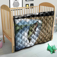 Personalized Largemouth Bass Fishing Quilt with Camo Reeds - Outdoor Angler Design - Wonder Print Shop