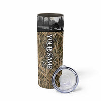 Personalized Largemouth Bass Fishing Skinny Tumbler with Camo Reeds - Outdoor Angler Design - Wonder Print Shop
