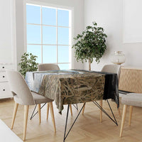 Personalized Largemouth Bass Fishing Tablecloth with Camo Reeds - Outdoor Angler Design - Wonder Print Shop