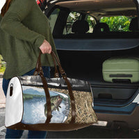 Personalized Largemouth Bass Fishing Travel Bag with Camo Reeds - Outdoor Angler Design - Wonder Print Shop