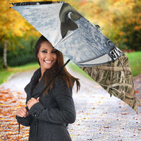 Personalized Largemouth Bass Fishing Umbrella with Camo Reeds - Outdoor Angler Design - Wonder Print Shop