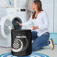 Personalized Black and White Dartboard Laundry Basket Bullseye Target Design for Dart Players - Wonder Print Shop