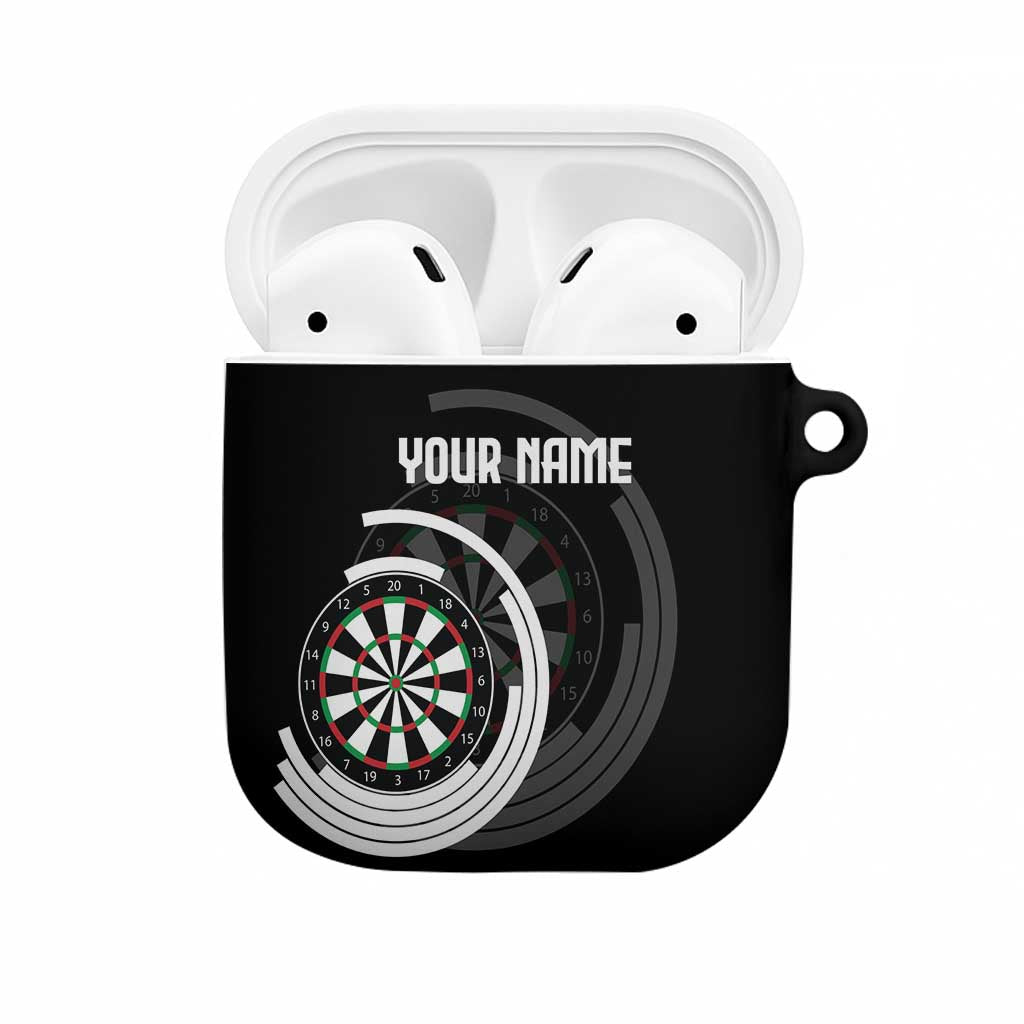 Personalized Black and White Dartboard AirPods Case Bullseye Target Design for Dart Players - Wonder Print Shop