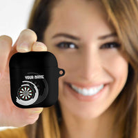 Personalized Black and White Dartboard AirPods Case Bullseye Target Design for Dart Players - Wonder Print Shop