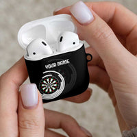 Personalized Black and White Dartboard AirPods Case Bullseye Target Design for Dart Players - Wonder Print Shop