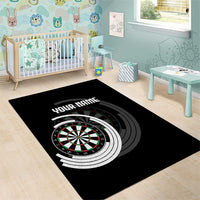 Personalized Black and White Dartboard Area Rug Bullseye Target Design for Dart Players - Wonder Print Shop