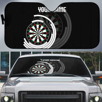 Personalized Black and White Dartboard Auto Sun Shade Bullseye Target Design for Dart Players - Wonder Print Shop