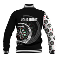Personalized Black and White Dartboard Baseball Jacket Bullseye Target Design for Dart Players - Wonder Print Shop