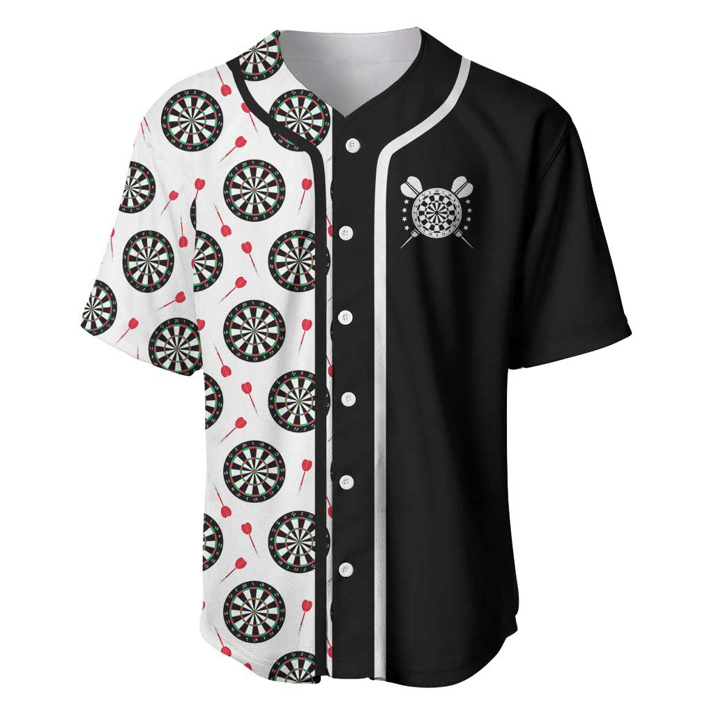 Personalized Black and White Dartboard Baseball Jersey Bullseye Target Design for Dart Players - Wonder Print Shop