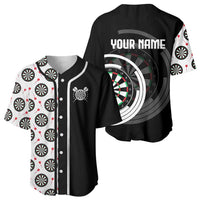 Personalized Black and White Dartboard Baseball Jersey Bullseye Target Design for Dart Players - Wonder Print Shop