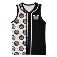 Personalized Black and White Dartboard Basketball Jersey Bullseye Target Design for Dart Players - Wonder Print Shop
