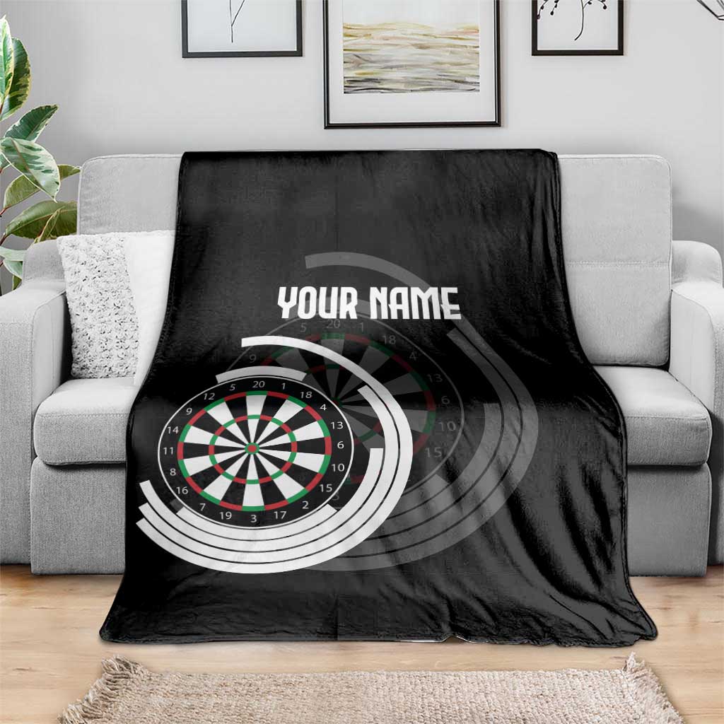 Personalized Black and White Dartboard Blanket Bullseye Target Design for Dart Players - Wonder Print Shop