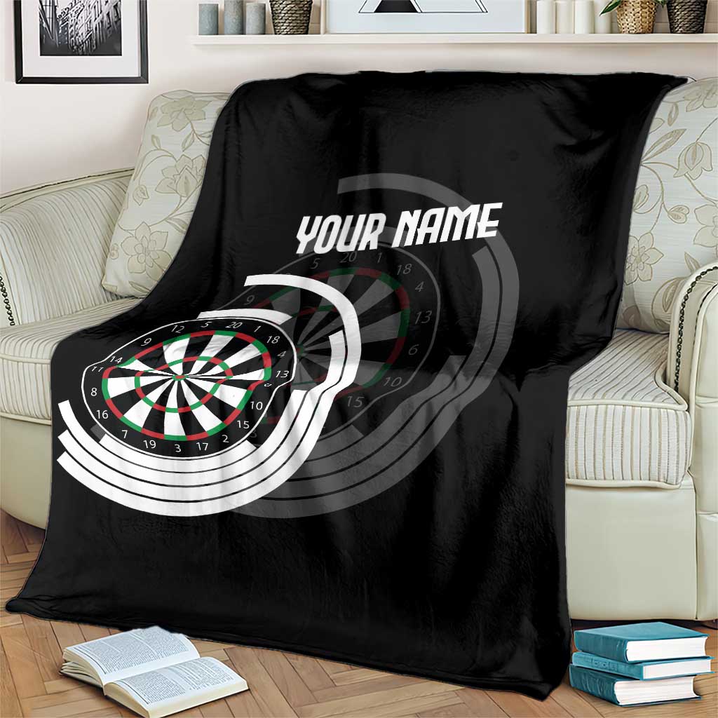Personalized Black and White Dartboard Blanket Bullseye Target Design for Dart Players - Wonder Print Shop