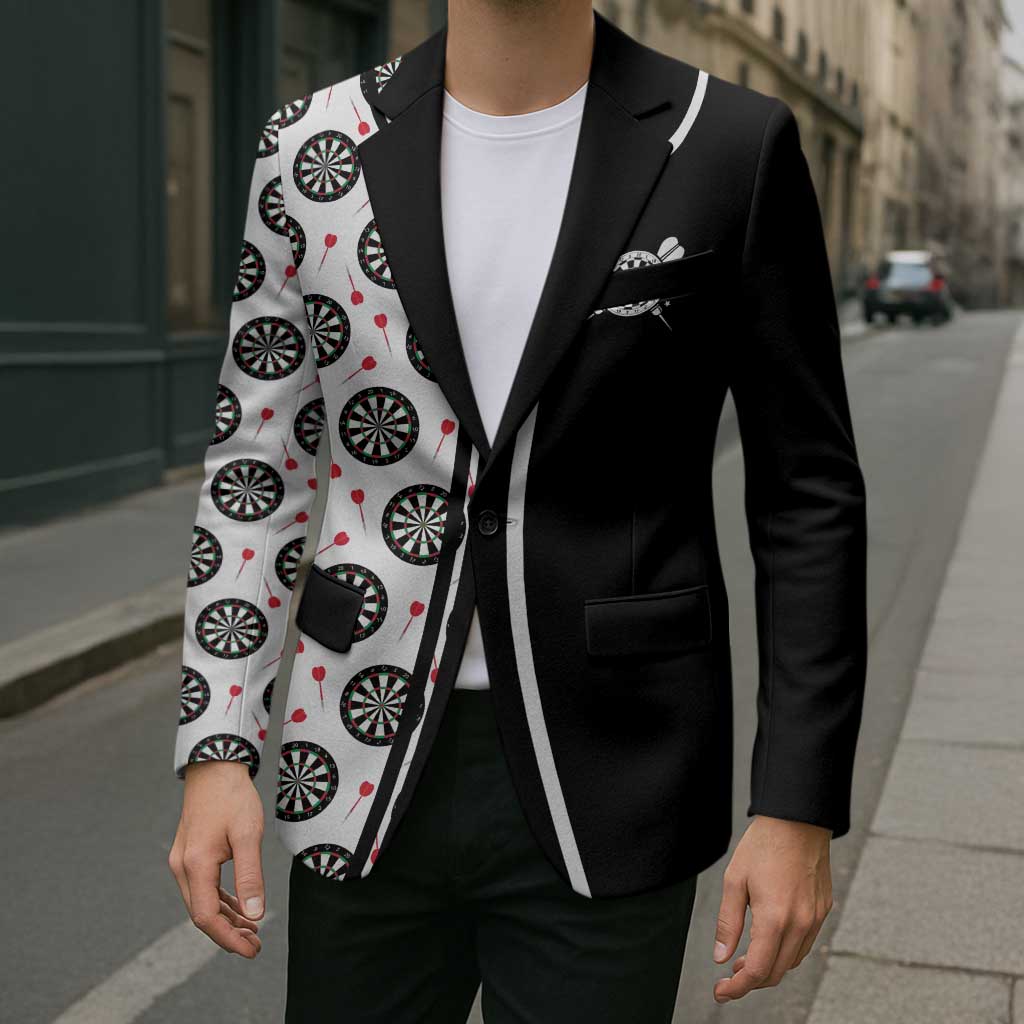 Personalized Black and White Dartboard Blazer Bullseye Target Design for Dart Players - Wonder Print Shop