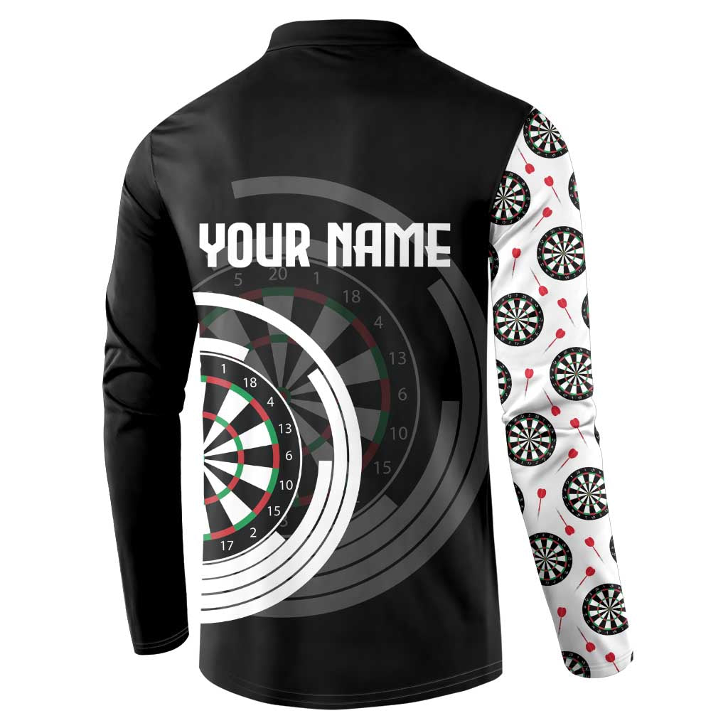 Personalized Black and White Dartboard Button Sweatshirt Bullseye Target Design for Dart Players - Wonder Print Shop