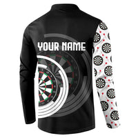 Personalized Black and White Dartboard Button Sweatshirt Bullseye Target Design for Dart Players - Wonder Print Shop