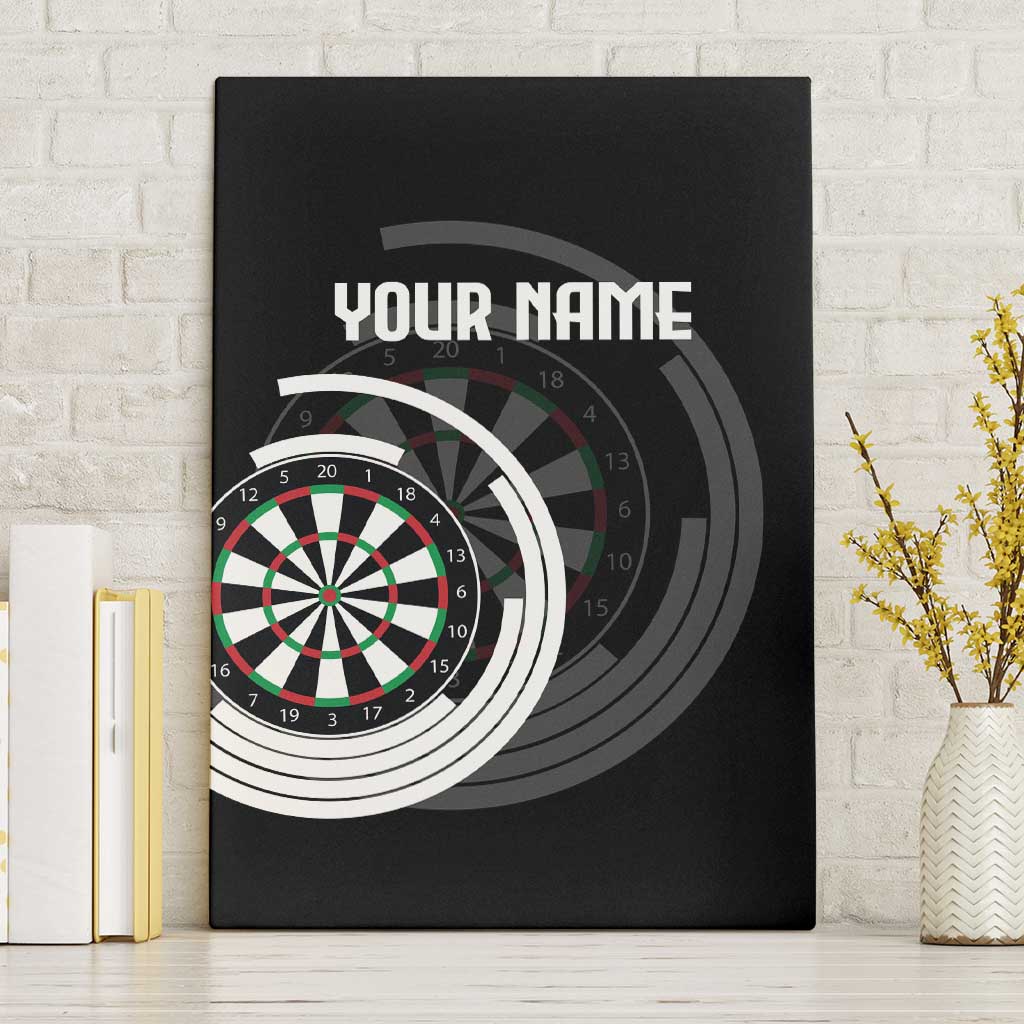 Personalized Black and White Dartboard Canvas Wall Art Bullseye Target Design for Dart Players - Wonder Print Shop