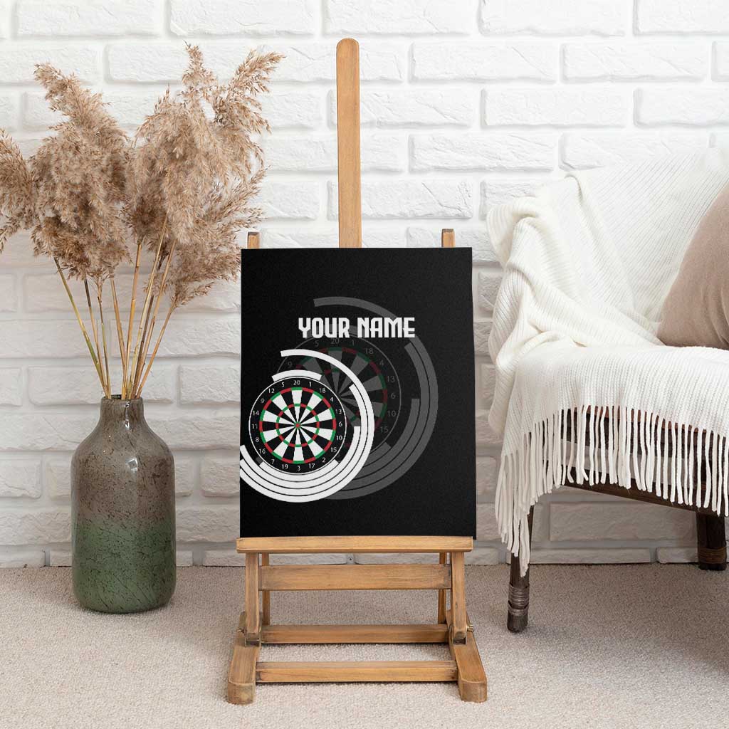 Personalized Black and White Dartboard Canvas Wall Art Bullseye Target Design for Dart Players - Wonder Print Shop