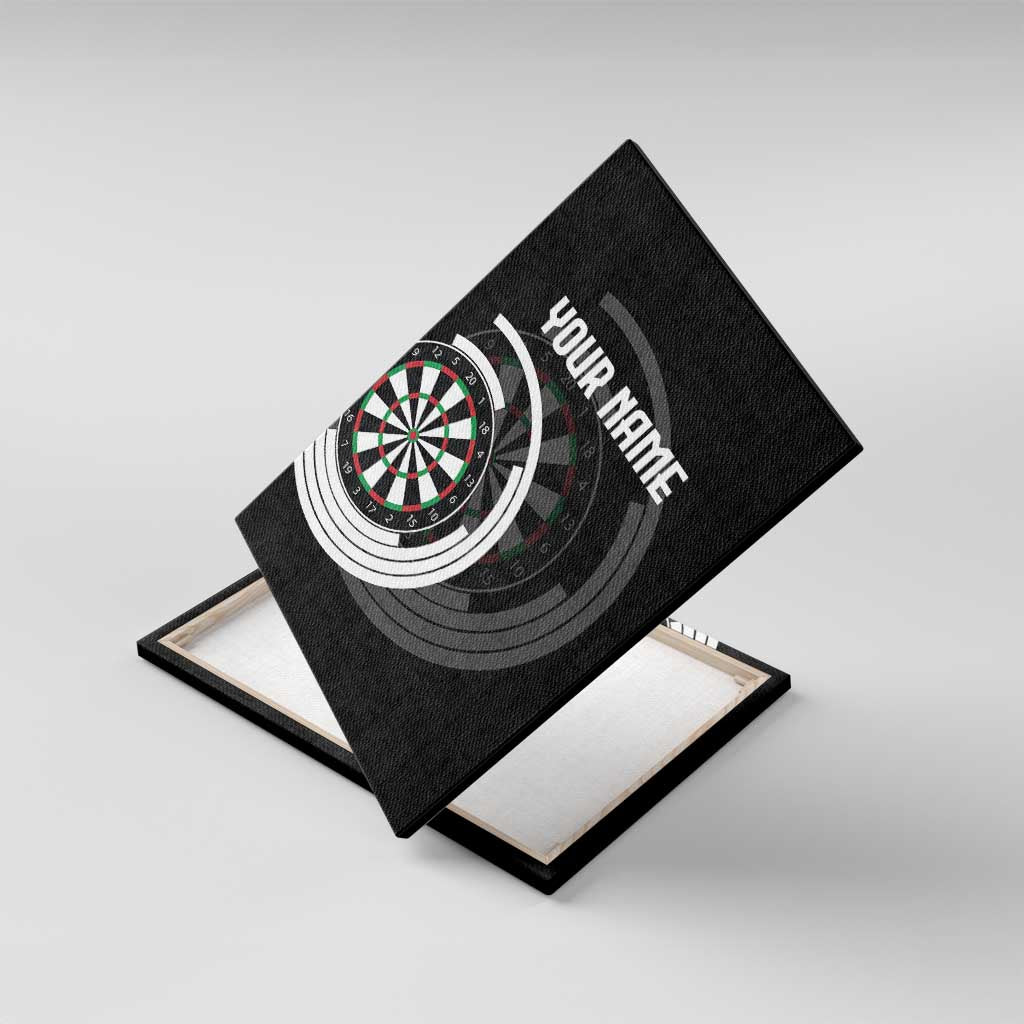 Personalized Black and White Dartboard Canvas Wall Art Bullseye Target Design for Dart Players - Wonder Print Shop