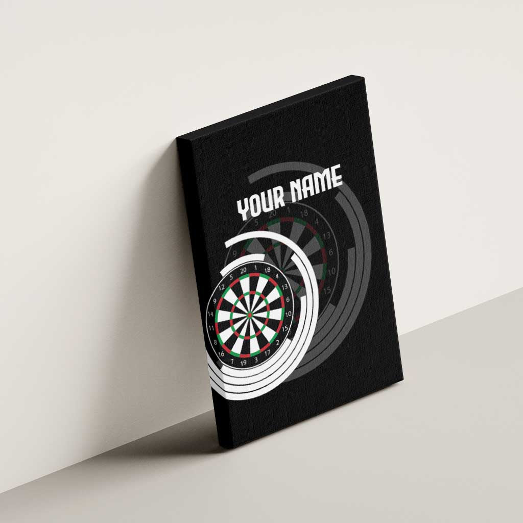 Personalized Black and White Dartboard Canvas Wall Art Bullseye Target Design for Dart Players - Wonder Print Shop