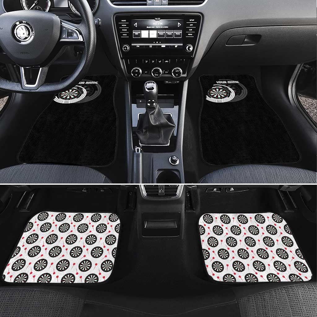 Personalized Black and White Dartboard Car Mats Bullseye Target Design for Dart Players - Wonder Print Shop
