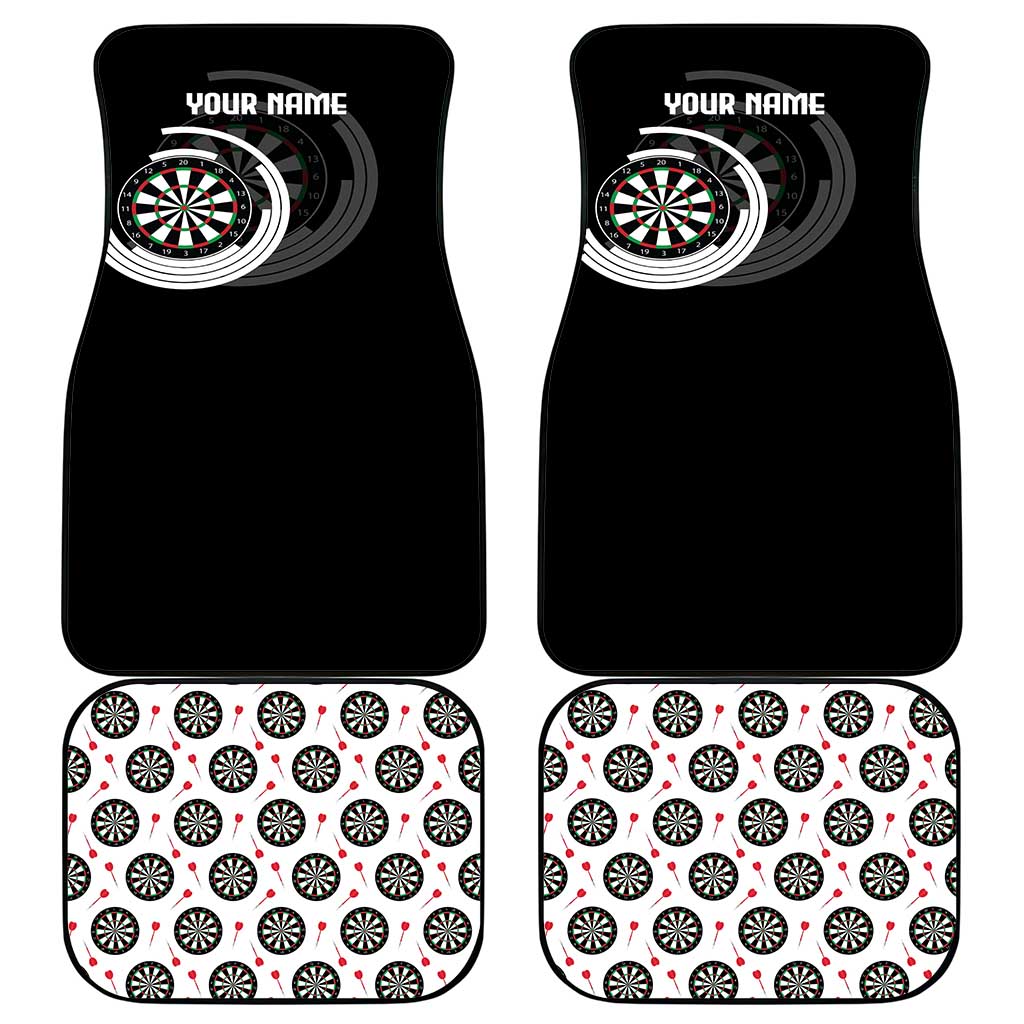 Personalized Black and White Dartboard Car Mats Bullseye Target Design for Dart Players - Wonder Print Shop