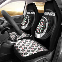 Personalized Black and White Dartboard Car Seat Cover Bullseye Target Design for Dart Players - Wonder Print Shop