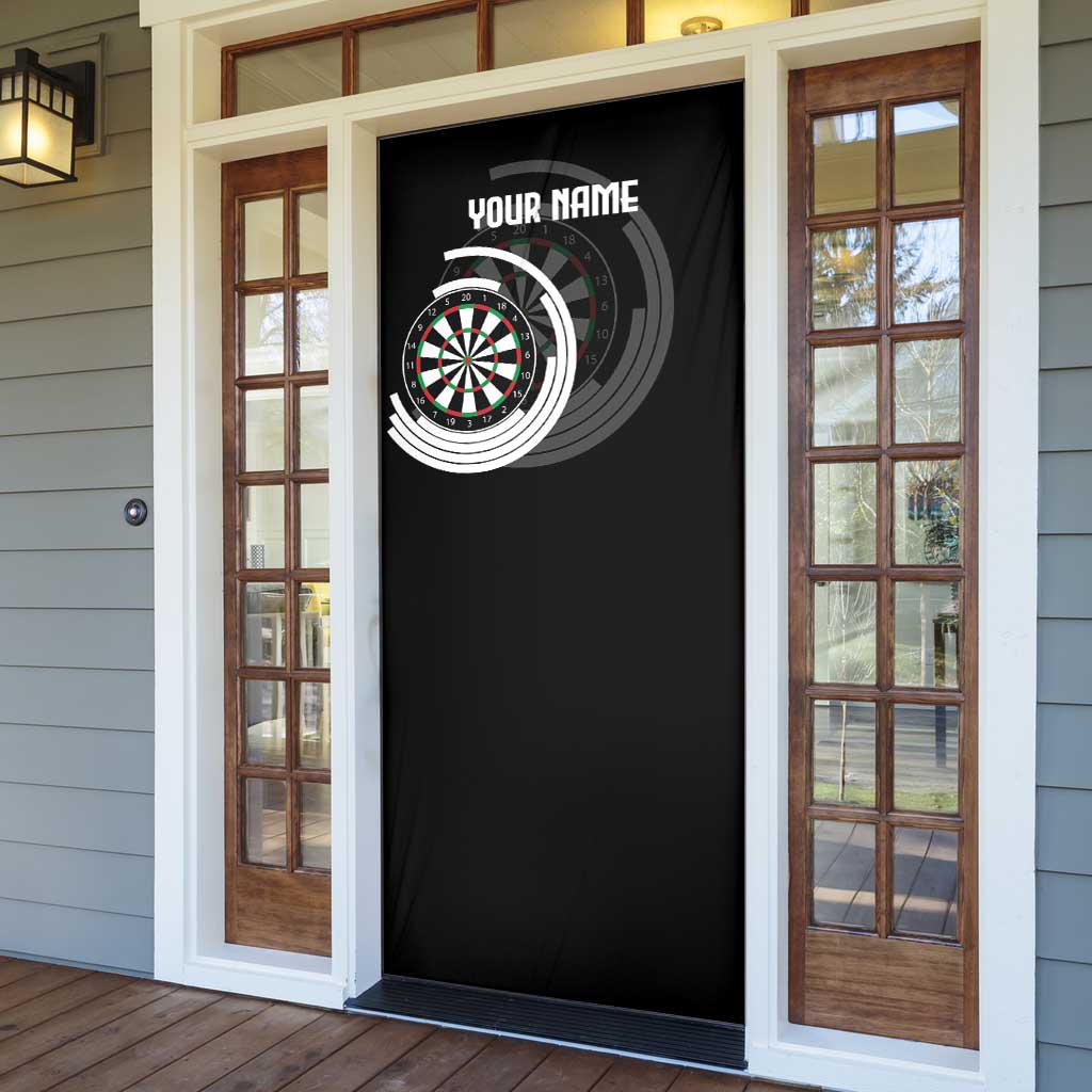 Personalized Black and White Dartboard Door Cover Bullseye Target Design for Dart Players - Wonder Print Shop